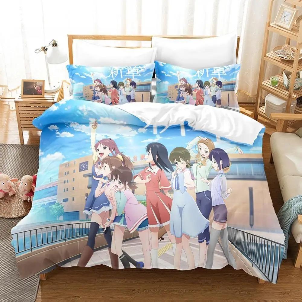 3D Print Anime Kawaii Wake Up, Girls! Bedding Set Single Twin Full Queen King Size Bed Set Adult Kid Bedroom Duvet Cover Sets