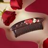 Tan Mujiang Natural Wood Rose Comb Gift Set