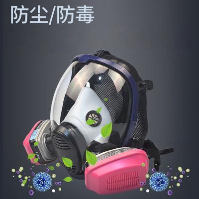 Full Face Respirator Gas Mask, Gas Mask, Suitable for Smoke Chemistry, Painting, Tactics - Survival Belt Activated Carbon Filter