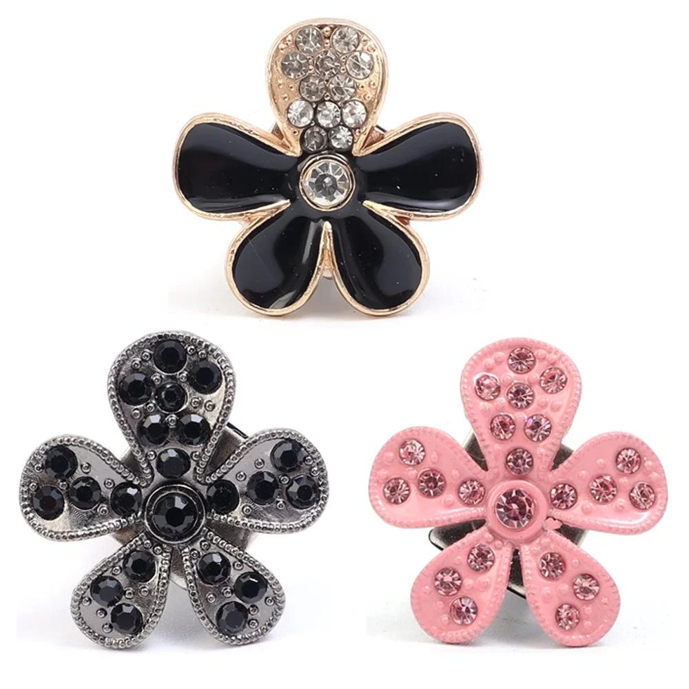 Car Air Outlet Decorative Clip Automatic Five Petal Imitation Diamond Flower Clip Car Interior Vent DIY Decoration Accessories