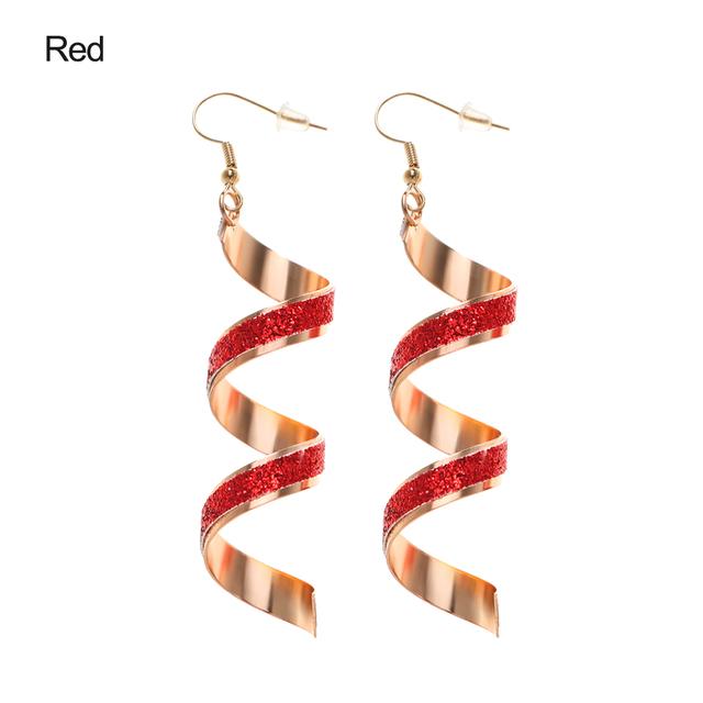 Women 'S Twist Spiral Dangle Charm Fall Earrings Jewelry Stainless Steel Long Peculiar Earrings  Trending For Teens Daily