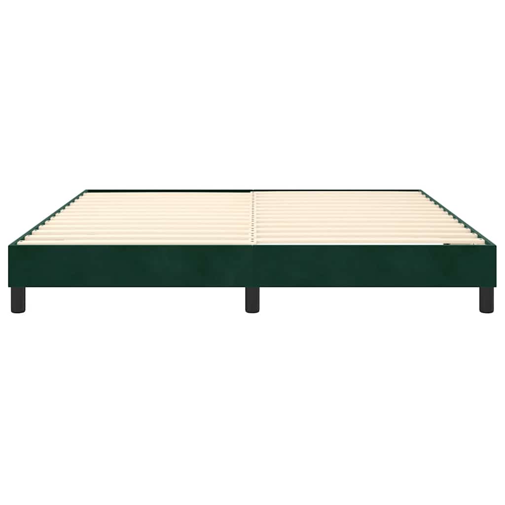 Box Spring Bed Frame Dark Green 160 x 200 cm Velvet