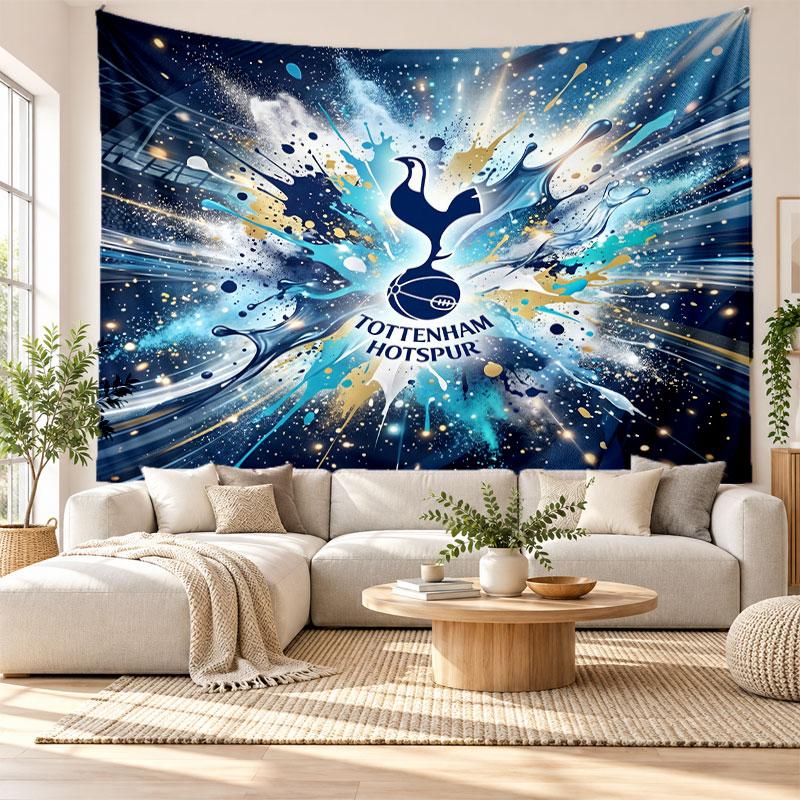 Tottenham Hotspur Wandteppich, Wandbehang aus weichem Stoff, Dekorative Kulisse für Schlafzimmer Heimwandkunst