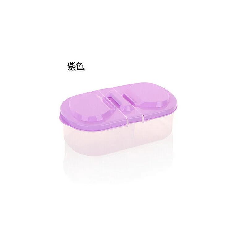 Dual Compartment Covered Kitchen Food and Miscellaneous Grain Sealed Jar Multifu Home Kitchen Refrigerator Plastic Storage Box