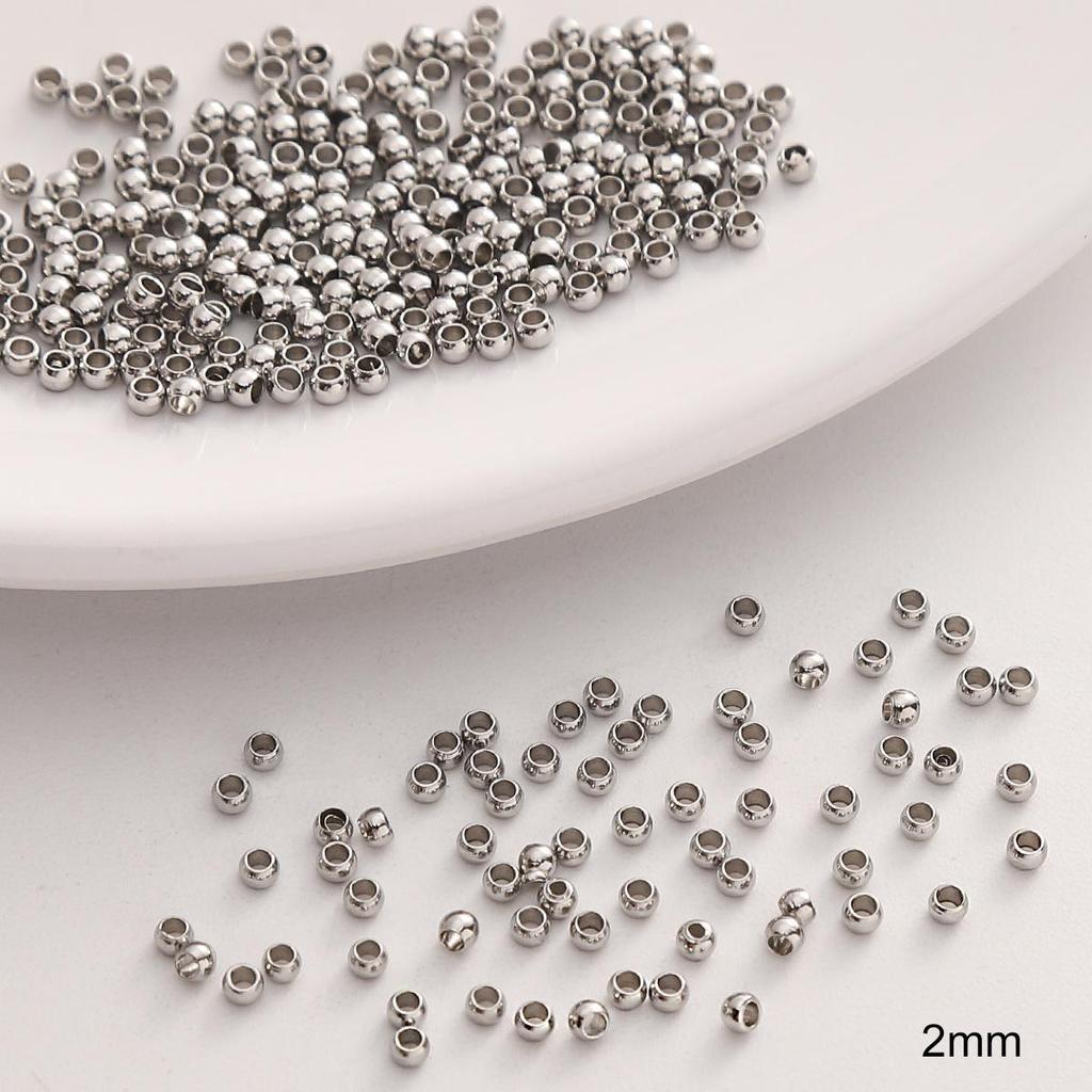 Stainless Steel Smooth Round Spacer Beads for Handmade DIY Bracelets & Necklaces