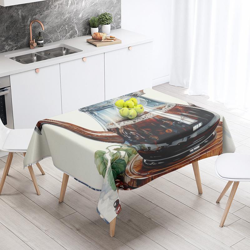 Abstract Art Food Illustration Tablecloth Oil-proof Tablecloth Waterproof Picnic Fabric Nordic Home Decoration