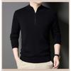Men Half High Collar Zipper Warm Knitted Pullover Sweater