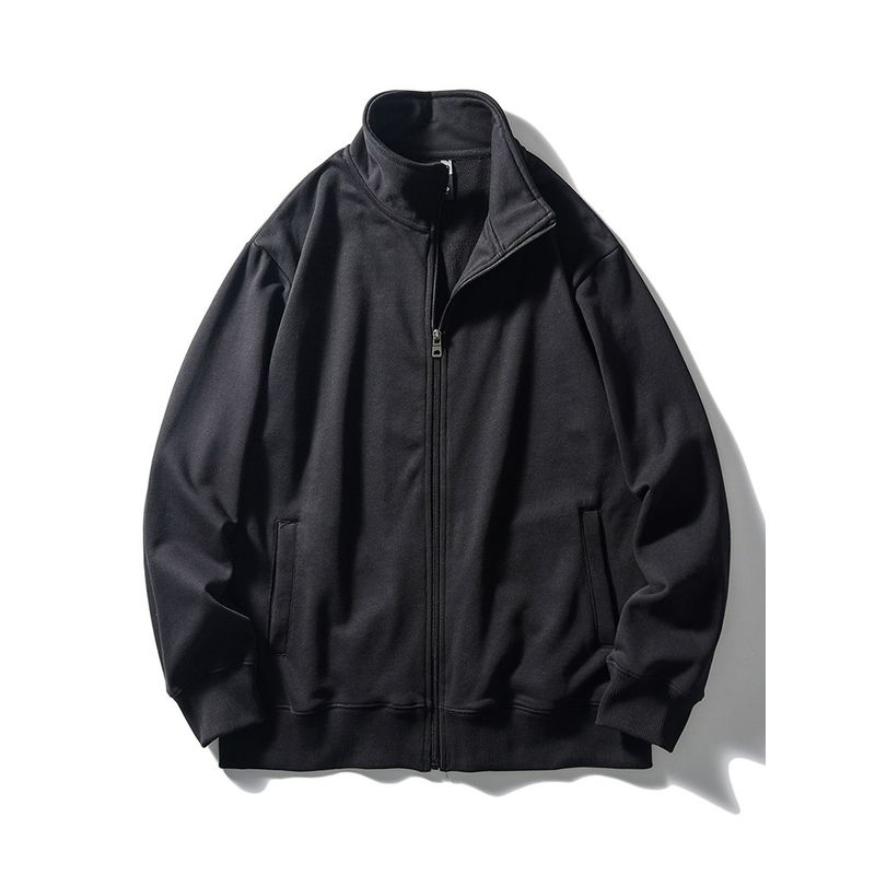 Stand Collar Sweatshirt Sports Zipper Cardigan Knitted Jacket Men's Spring and Autumn Style Export American Retro Casual Jacket