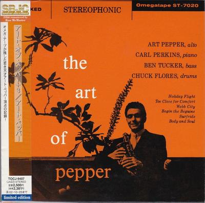 CD ART PEPPER, CARL PERKINS, BEN TUCKE - The Art of Pepper  TOCJ9407 Omegatape 2002 Japan ObiJazz Used