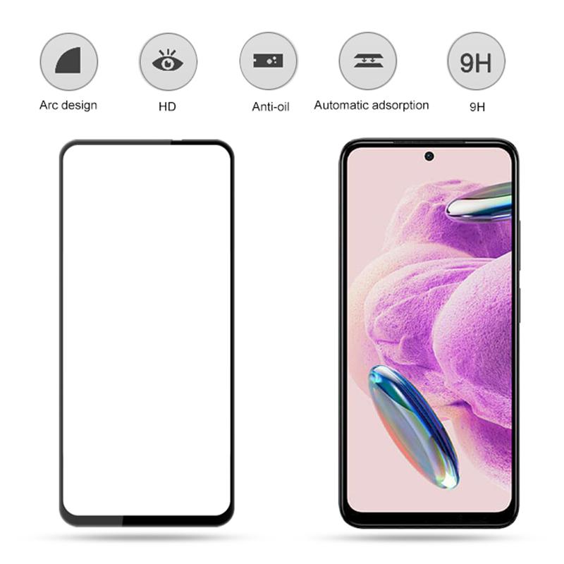 

AMORUS For Xiaomi Redmi Note 12S 4G Silk Printing Phone Screen Protector Full Glue Tempered Glass Film Black