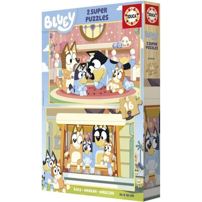 Puzzle - EDUCA - Bluey - 2 X 16 Pieces - Multicolored - For Children from 3 Years Old