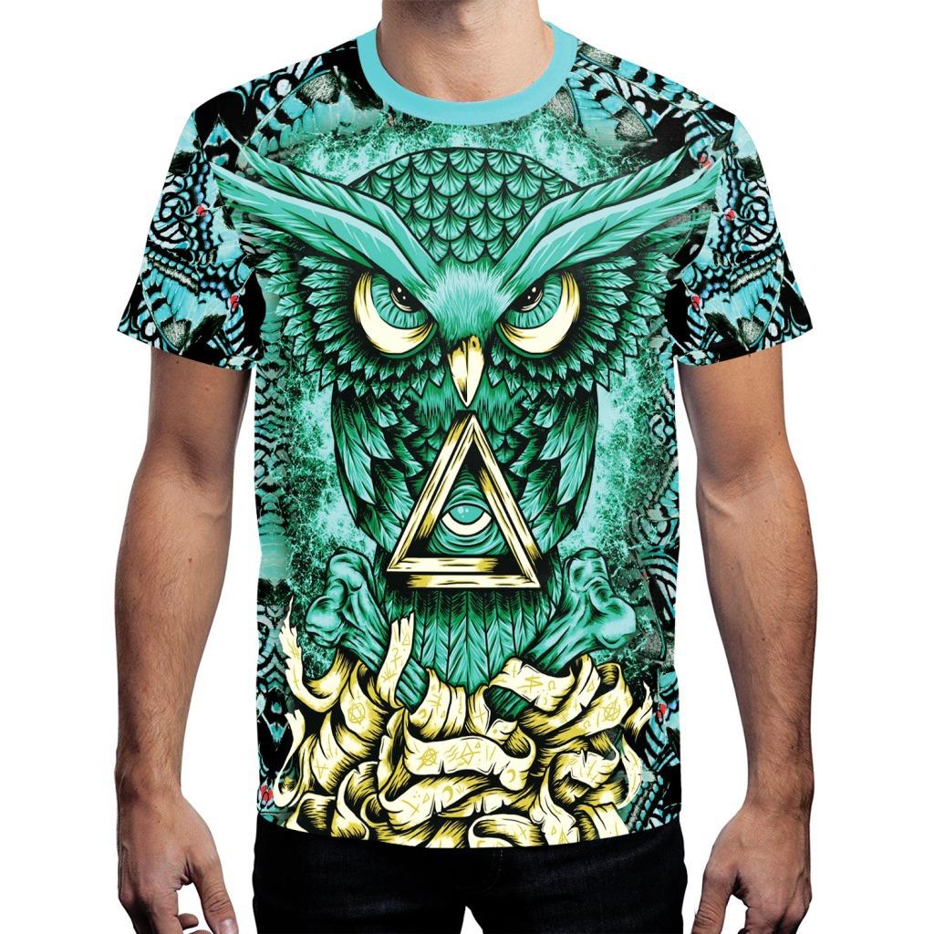Summer Round Neck 3D Animal and Fantasy Print Top Fashionable Casual Short Sleeved Men's T-shirts