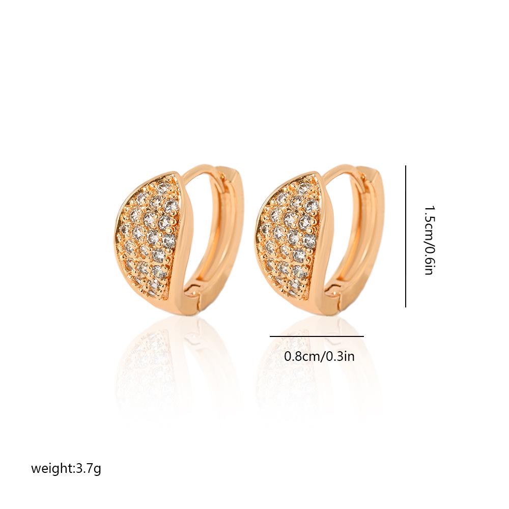 Gold Multi-Style Zircon Hoop Earrings for Women