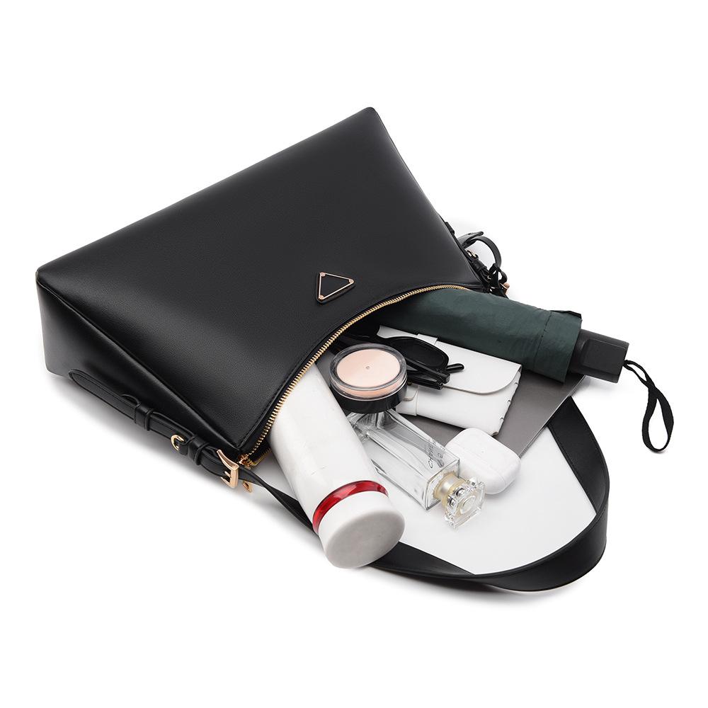 2025 Frühling Neue Einfache Mode Damen Schultertaschen High-End PU Leder Damen Achseltasche Klassisch Schwarz Einfarbig Tragetaschen für Freundin Geschenke