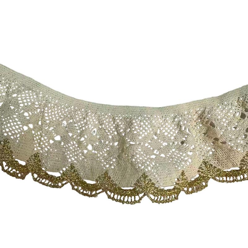 Двухцветная хлопковая кружевная тесьма - Ширина 5,7 см, Ткань для DIY-аксессуаров для платья