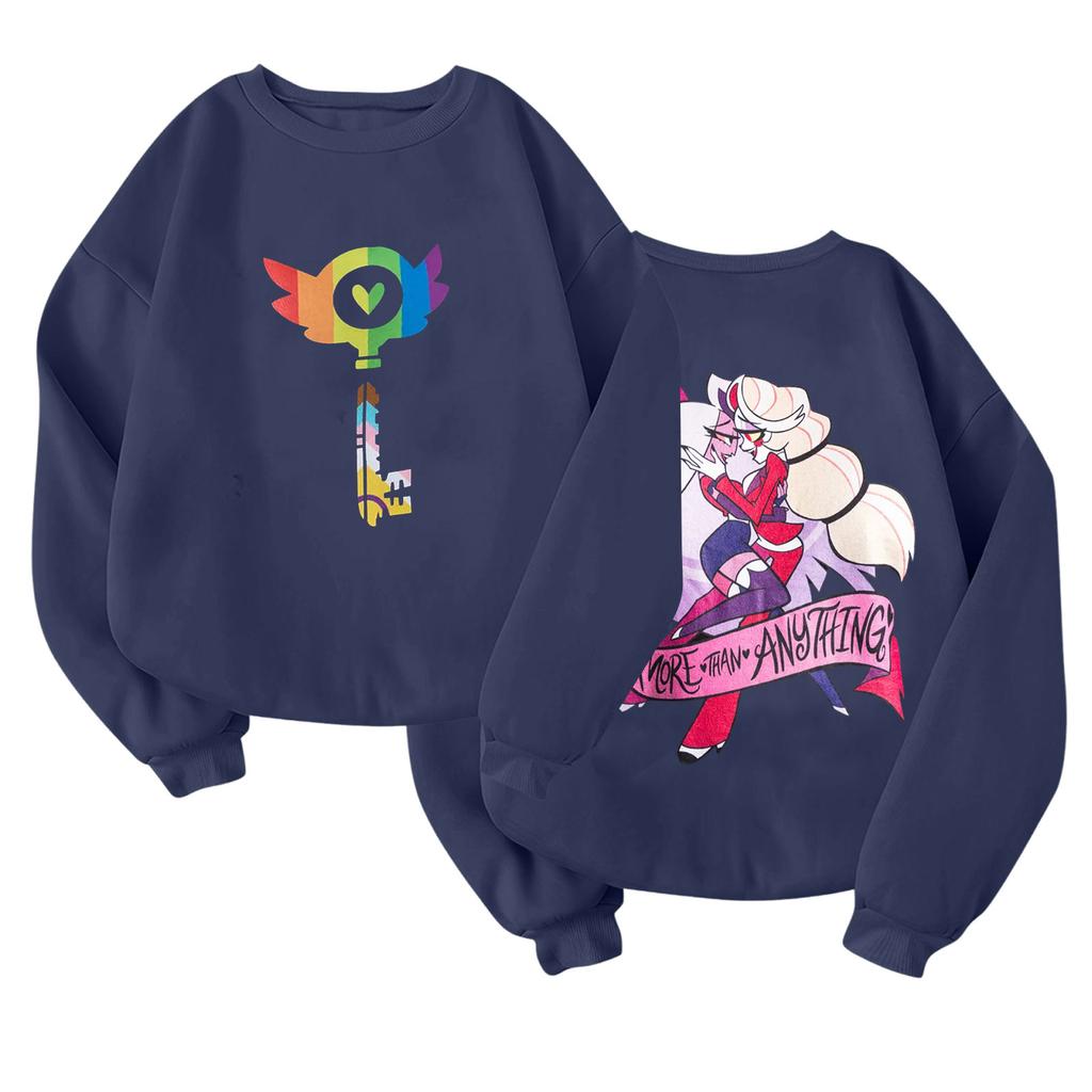 Dětský módní lehký pulovr s dlouhým rukávem a kulatým výstřihem s kapsami, tištěný pulovr