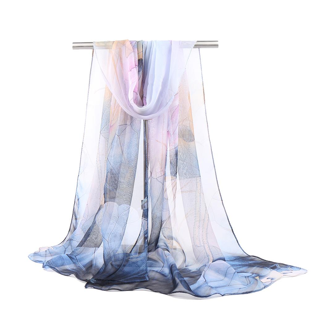 New Fashion Floral Printing Beach Silk Scarf Shawls Female Long Wraps Beach Spring  Summer Sunscreen Hijab For Women 160*50Cm