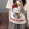 2026 New Hello Kitty Tee Soft Cotton Short Sleeve Crew Neck Cute Print Lightweight Summer Top for Women Daily Casual Wear