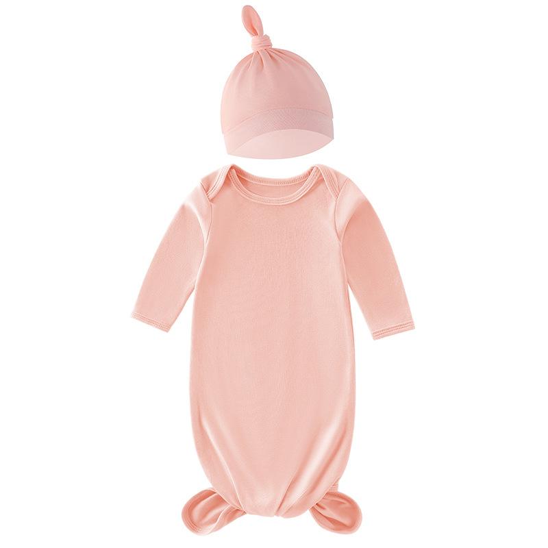 

Спальный мешок для новорожденных с шапочкой, 100% хлопок, детская пеленальная пижама для мальчиков и девочек, однотонное пеленальное полотенце с принтом для младенцев 0-12 мес. розовый