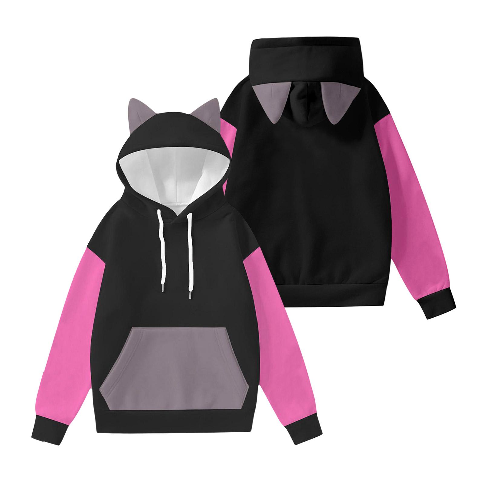

Children s Fashionable Lightweight Long-Sleeved Pullover Sweatshirt With Color Block Print And Ears 100