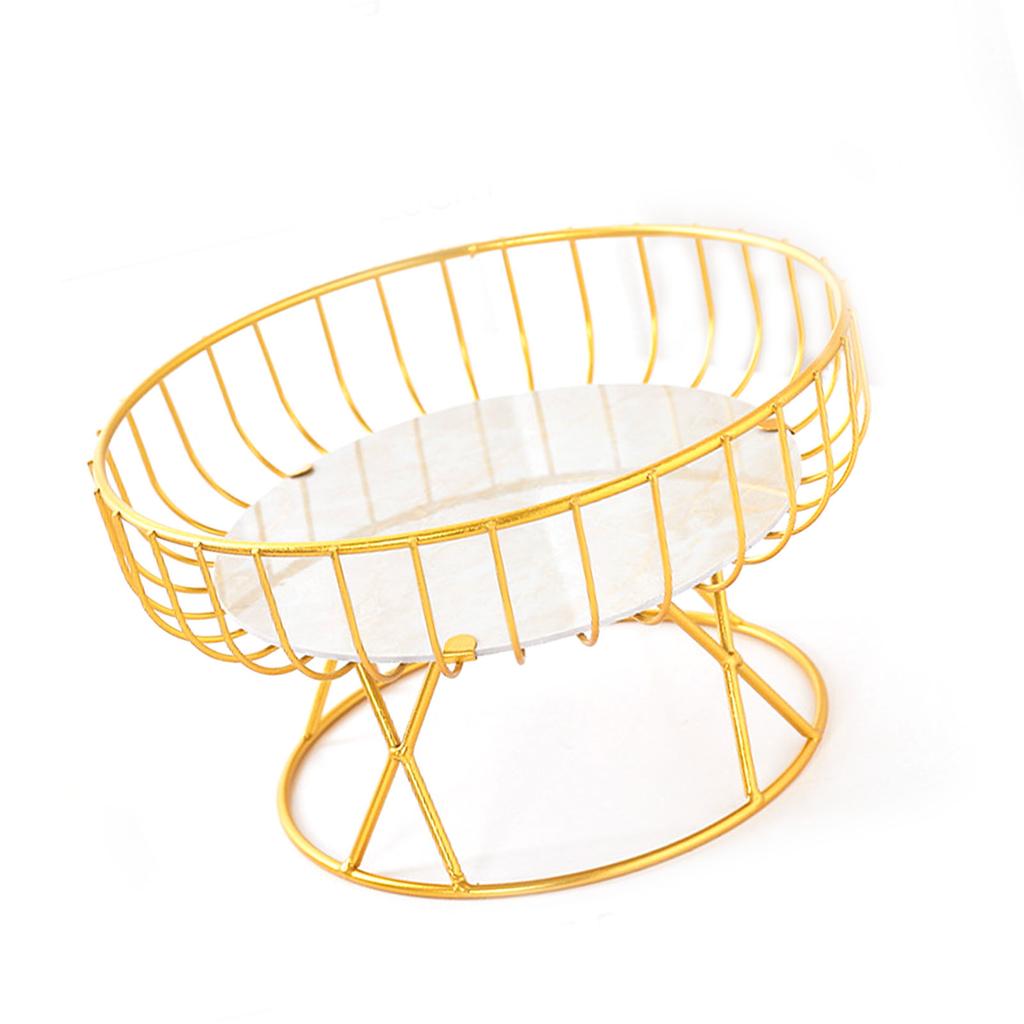 Countertop Fruit Bowl Multi Purpose Large Capacity Metal Wire Basket for Fruits Breads Vegetables Snacks Large Gold