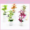 Color Multi Simulated Leaves Potted Artificial Plant Decoration Ornament