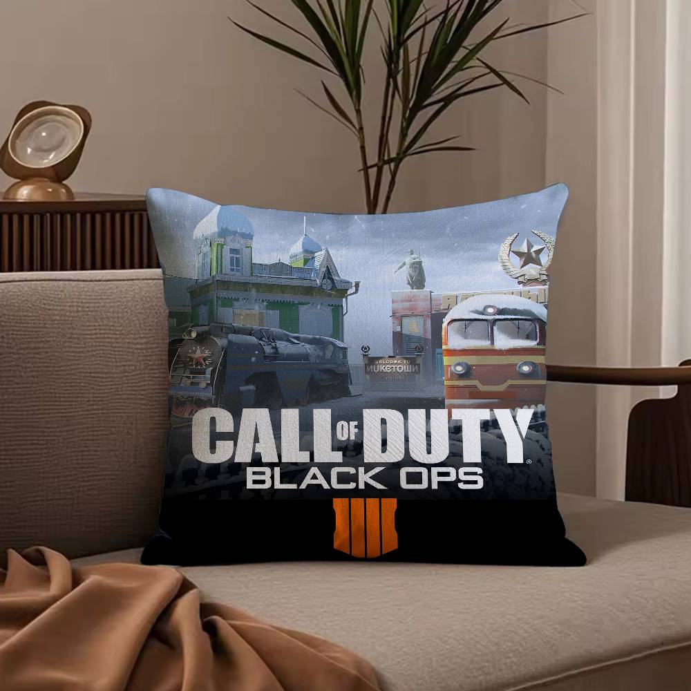 Аниме C-Call of D-Duty Black Ops6 Наволочка Противопылевая наволочка Невидимая молния Шелковистый короткий плюш Чехол на диванную подушку 30cmx30cm