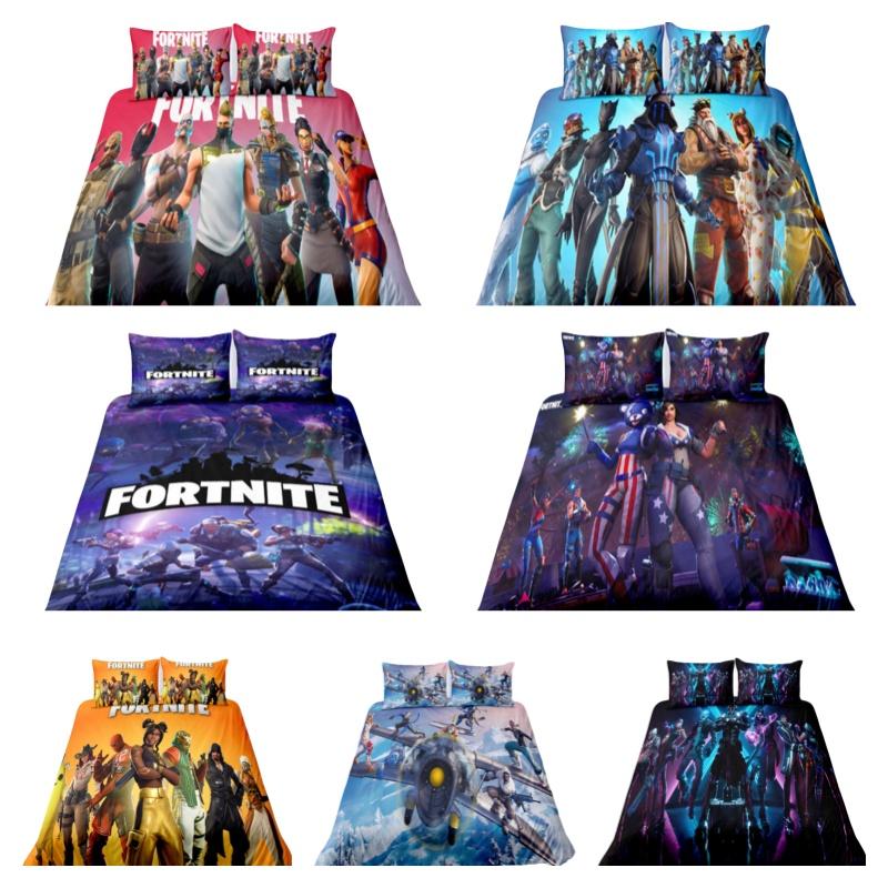Fortnite Bedding Set 3-piece Bedding Set With Pillowcase And Duvet Cover Polyester Material