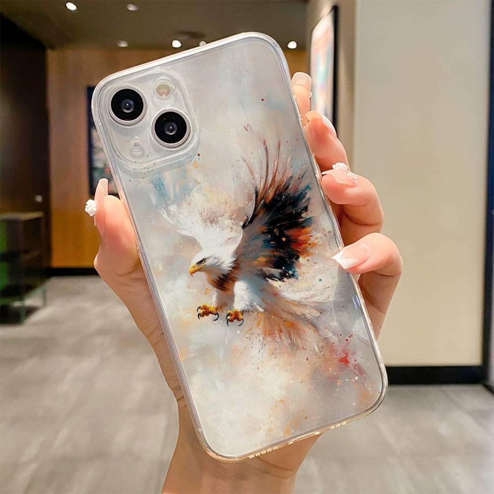 Eagle Cool Animal Phone Case For iPhone 17 16e 16 15 14 13 12 11mini Pro Max X XR XSMAX 8 7 Air Plus Soft Cover
