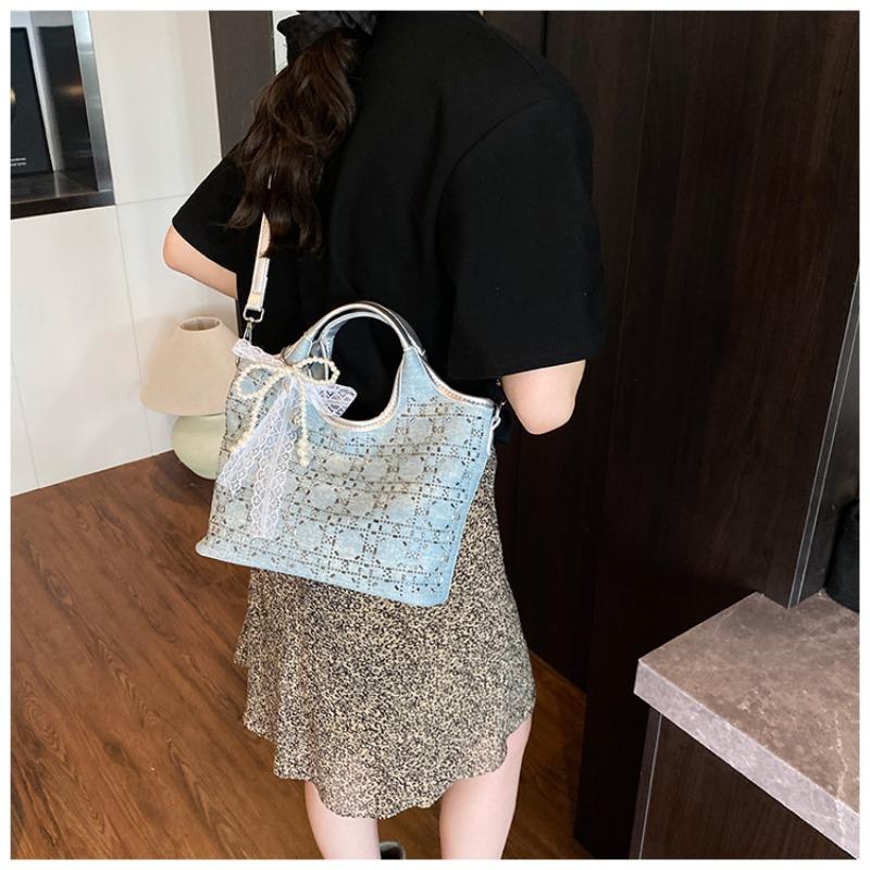 New High-end Diamond-encrusted Portable Vegetable Basket Bag Women's Casual Versatile Shoulder Messenger Bag