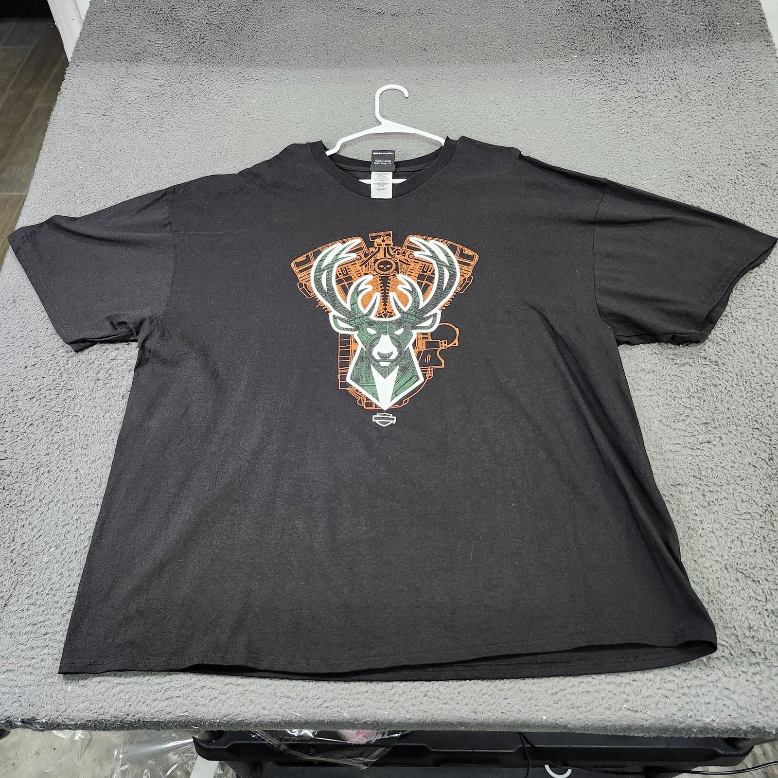 Harley-Davidson Shirt Mens 3XL Black Milwaukee Bucks Museum Graphic Tee Unisex T-Shirt L