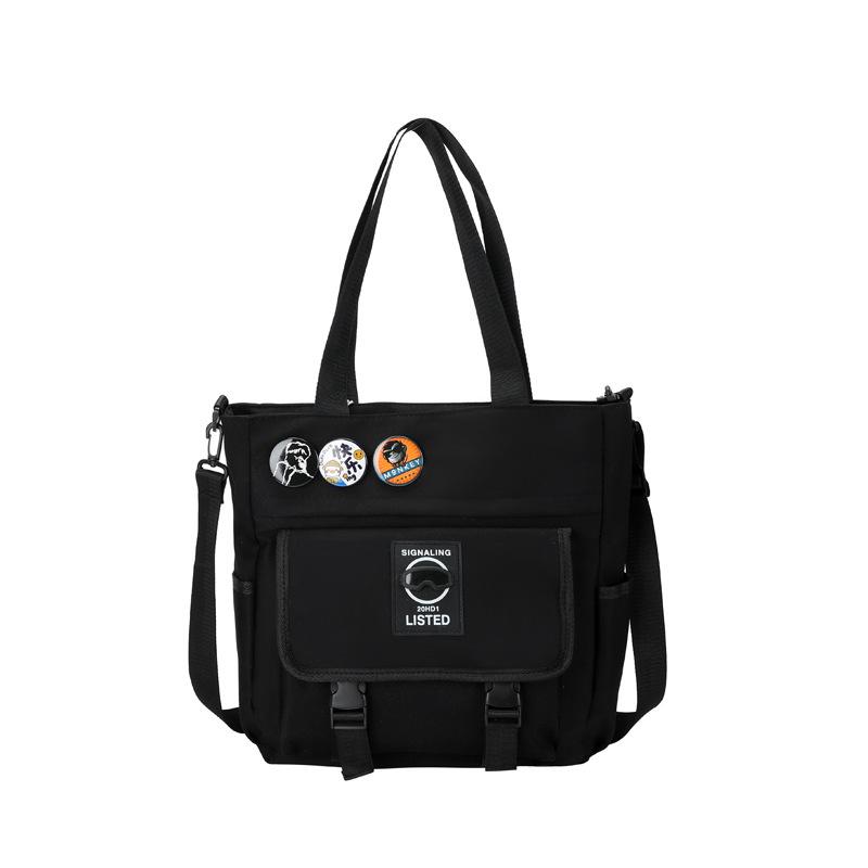 A Light and Fresh Student Portable High-appeartion-level Tutorial Bag, Single-shoulder Hand-carry Crossbody Bag, Large-capacity Commuting Canvas Bag
