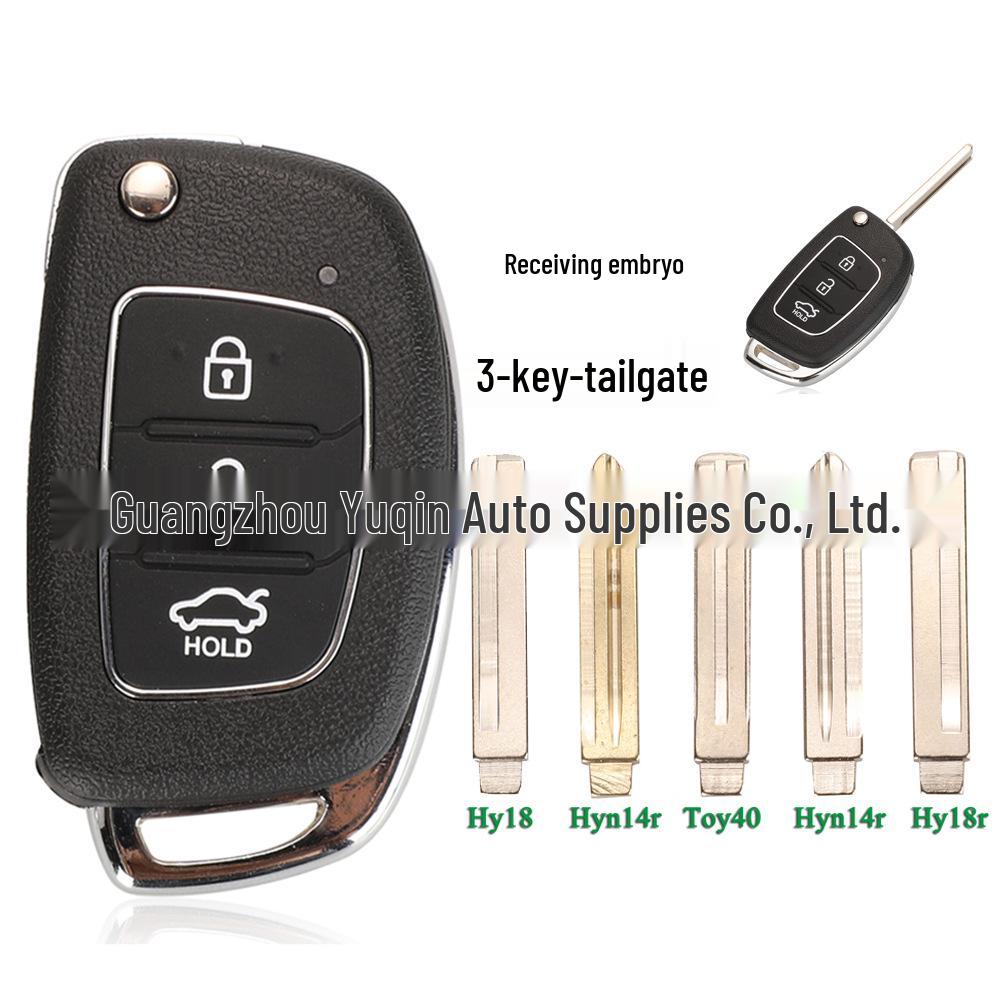 Capa de Chave Dobrável de 3 Botões Hyundai para Mingtu, ix25, IX35, Langdong, Nova Sonata - Carcaça Externa para Substituição de Controle Remoto