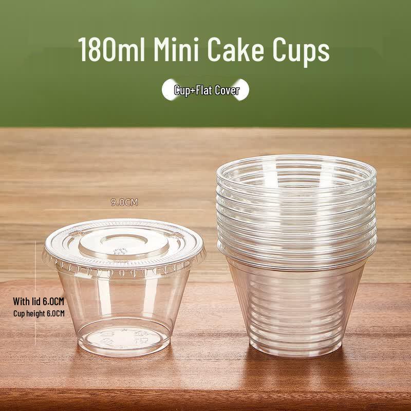 Disposable Mini Dessert Cups with Flat Lids