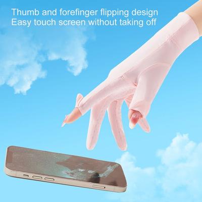 Anti-UV Breathable Gloves Non Slip Riding Driving Gloves Summer Ice Silk Sunscreen Gloves Women Touch Screen Gloves