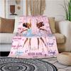 Two Dancing Girls Customize Your Name Blanket Used For Chair Office Sofa Bed Camping Soft And Warm Giving Friends And Relatives Birthday Graduation