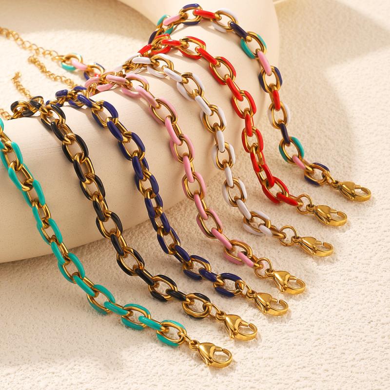 Cuban Link Titanium Steel Bracelet 18K Gold Stainless Steel Fashionable Non-Fading High-End Feeling Jewelry Accessory