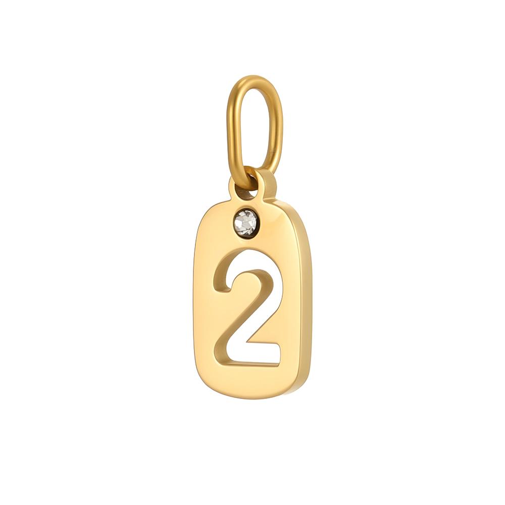 CARLIDANA Stainless Steel Hollow Digital Accessories Pendant Zircon Number Charms Necklace Jewelry Gift for DIY Jewelry Making