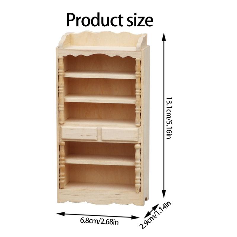 Solid Wood Mini Cabinet Model Dollhouses Accessories For Bedroom Kitchen Living Room Tiny House Decoration Photography Prop