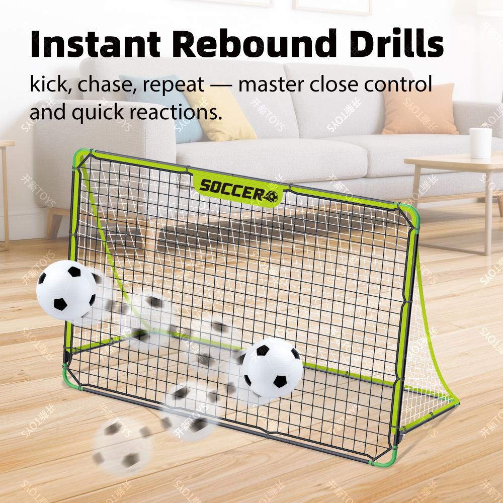 57 Inch Kids Soccer Goal Set Iron Soccer Training Equipment Outdoor Sports Gift Portable Soccer Toy
