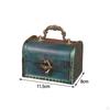 Antique Treasure Chest Box ,Handcrafted Piggy Bank with Lock Portable ,Jewelry Organizer