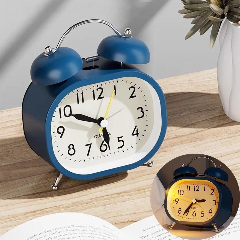 Metal Design Metal Alarm Clock Silent Operation Mechanical Clock  Deep Sleepers
