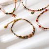 Delicate Jewelry Stainless Steel Mix Color Beads Natural Stones Charms Beaded Bracelet Necklace for Party