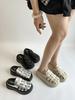 Fashion Female Shoes Womens Slippers Outdoor Cover Toe Platform Fretwork Heels Slides 2025 Summer Silver Rome Scandals Female Shoes Ladi