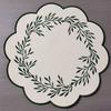 Yousheng Embroidered Placemat Washable Durable Canvas Dining Mat 38cm Olive Branch Embroidery Table Mat Heat Resistant Non-Slip Table Protector for