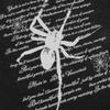 Ciemny styl High Street T-shirt z krótkim rękawem z nadrukiem pająka dla męskiego letniego trendu, Prany i postarzany T-shirt bazowy z czystej bawełny