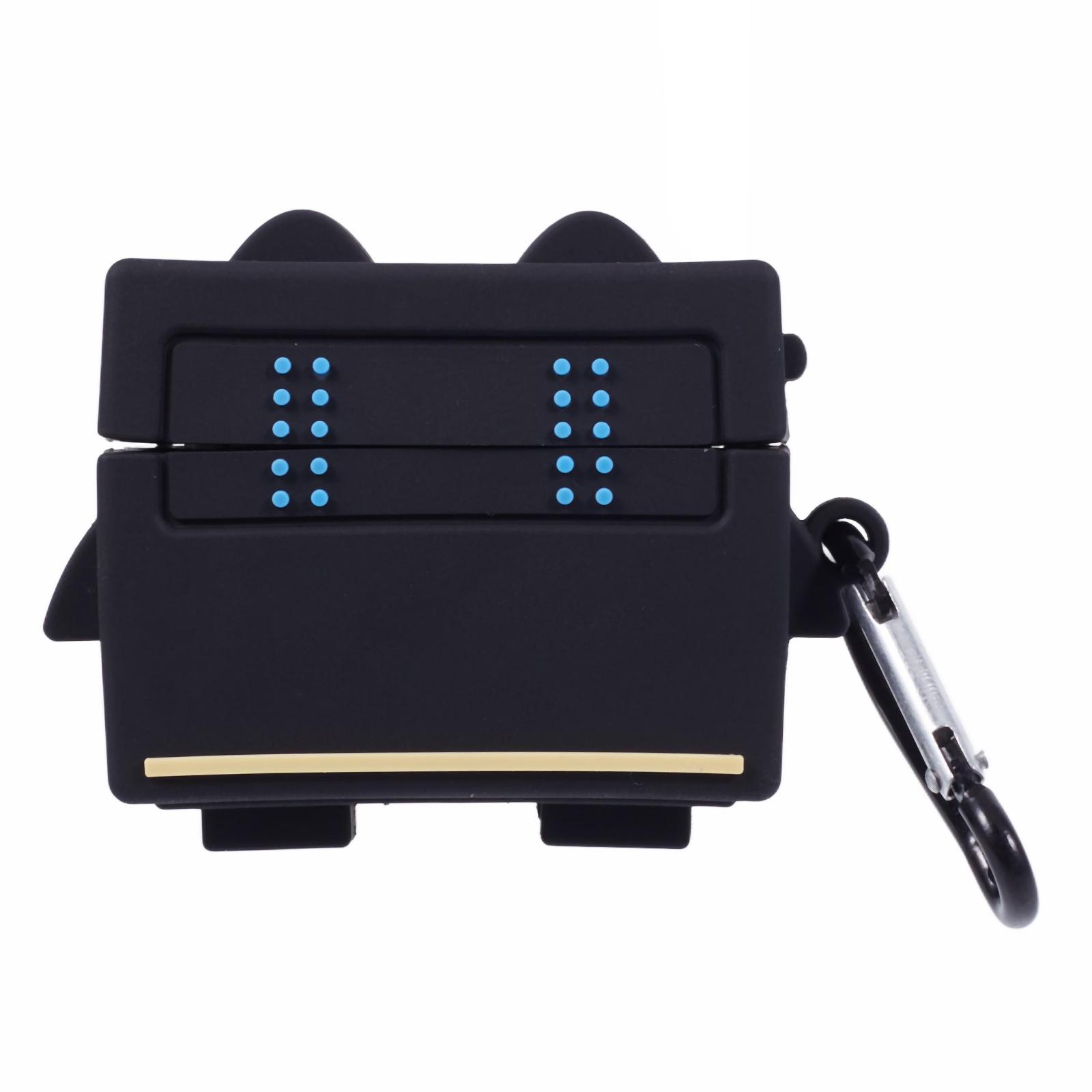 

For Apple AirPods Pro Bluetooth-compatible Earphones Silicone Cover Black Robot Protective Case A
