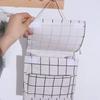 Plaid Sundries Storage Pouches Wall Mounted Bedside Organizer Wall Hanging Bag  Bed Side