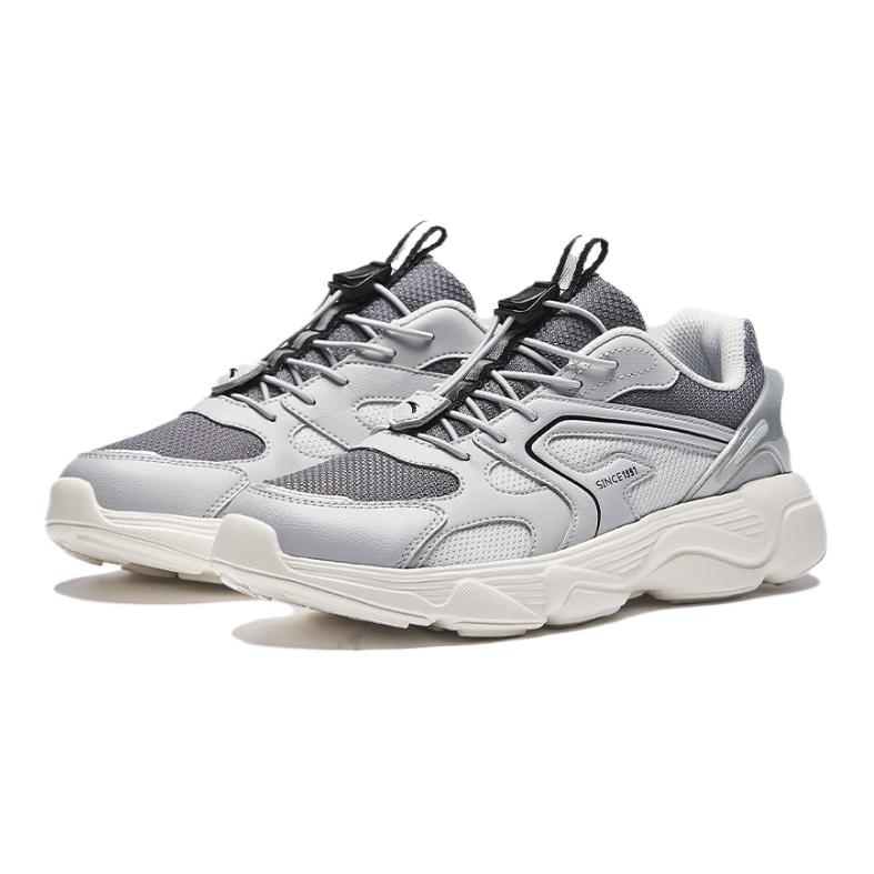 Anta Comfortable Versatile Non-Slip Wear-Resistant Low-Top Kids Running Shoes Kids sneaker Gray White A12438802-2