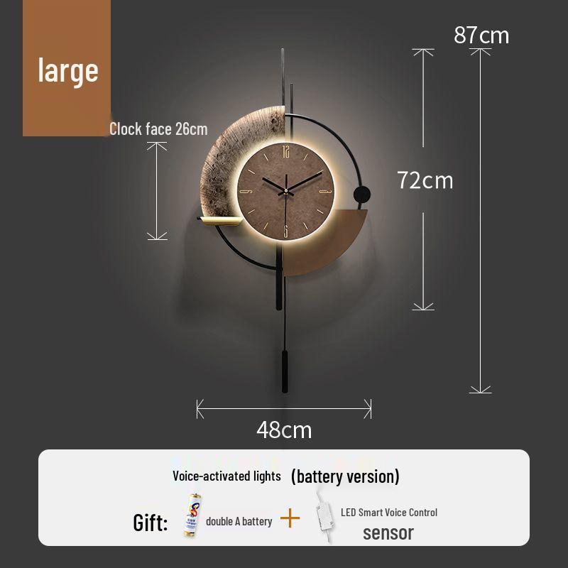 Punch-Free Modern Minimalist Wall Clock for Living Room Decoration